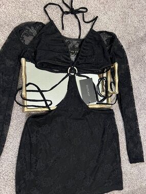 NWT OUTCAST 🖤Black Lace Cutout Dress